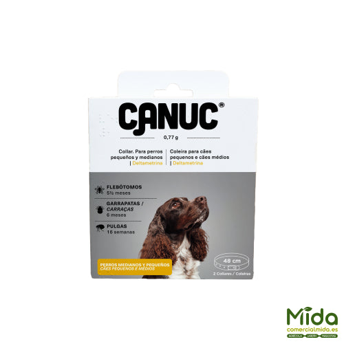 Quimunsa CANUC Collar antiparasitario Deltametrina Perros Pequenos y Medianos