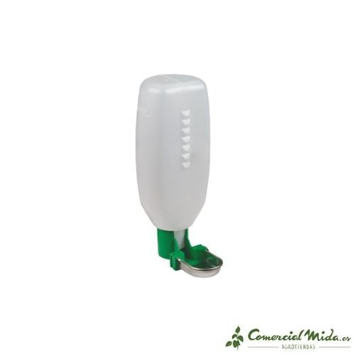 Abbeveratoio Per Uccelli E Piccoli Animali GAUN - 2 Litri, Verde, Con Bottiglia A Goccia