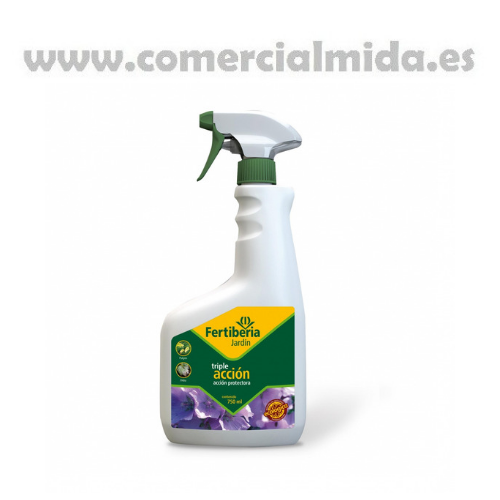 Protector Fertiberia Triple Acción contra insectos, hongos y bacterias en plantas. Bote 750 ml.