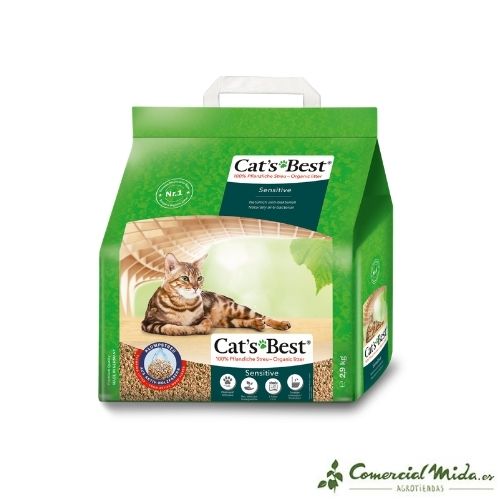 Lecho higiénico natural para gatos sensibles Cat's Best Sensitive de JRS