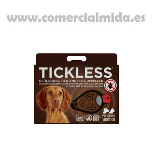 Repelente de garrapatas y pulgas por ultrasonidos TickLess marrón para perros