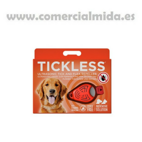 Repelente de garrapatas y pulgas por ultrasonidos TickLess naranja para perros