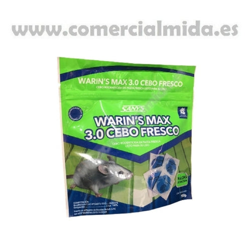 Warin's Max 3.0 Cebo Fresco Brodifacoum 150g